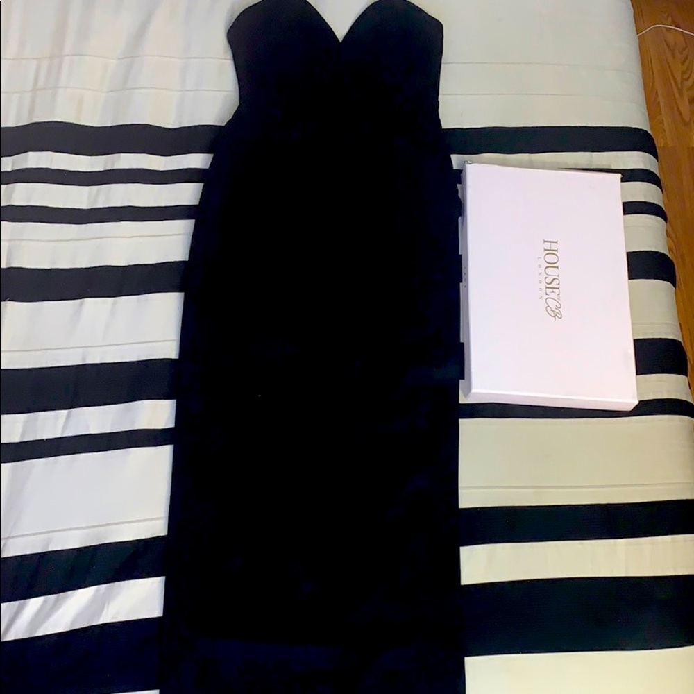 Black Corset High Split Maxi Dress